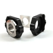 Machined metal threaded fittings for Axle Blocks Elite Ktm Hus Black axle blocks elite
