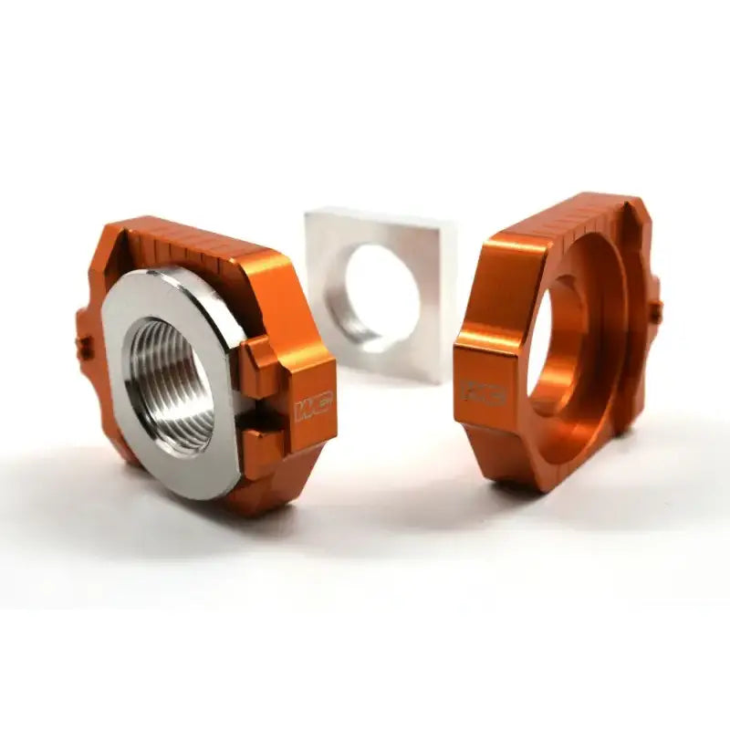 WORKS Axle Blocks Elite Ktm/Hus Orange for Powersports