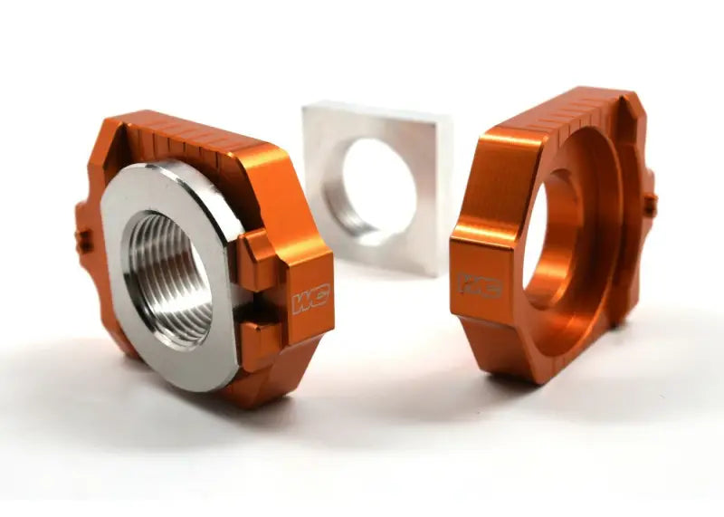WORKS Axle Blocks Elite Ktm/Hus Orange for Powersports