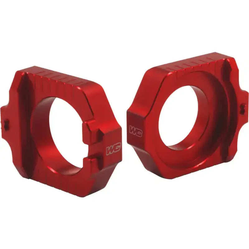 WORKS Axle Blocks Elite Ktm/Hus Red for Powersports