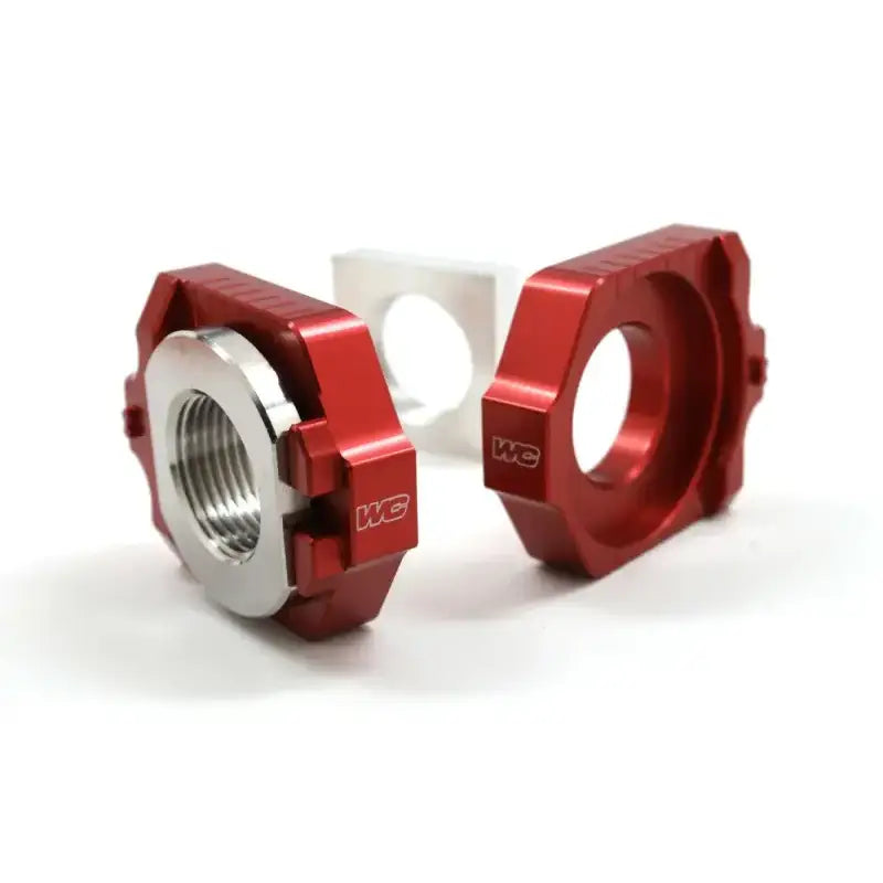 WORKS Axle Blocks Elite Ktm/Hus Red for Powersports