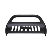 Black metal bull bar.