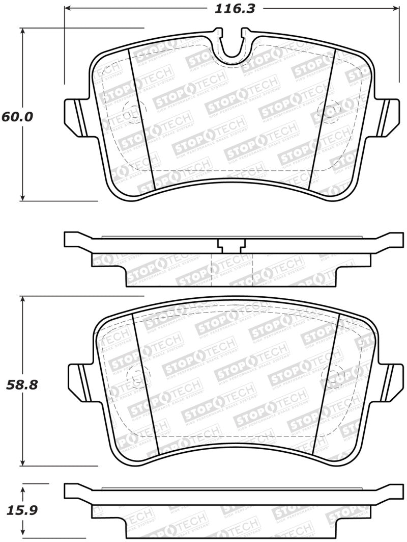 Stoptech 308.15470 StopTech Street Brake Pads - Rear