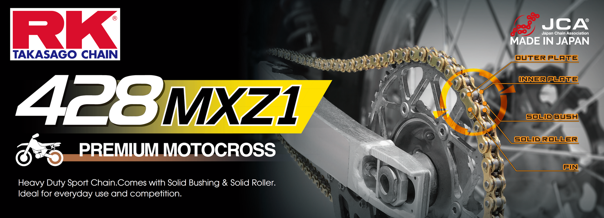 RK Excel GBMXZ1 Drive Chain Gold GB428MXZ1-120 - Gold GB428MXZ1 428 120