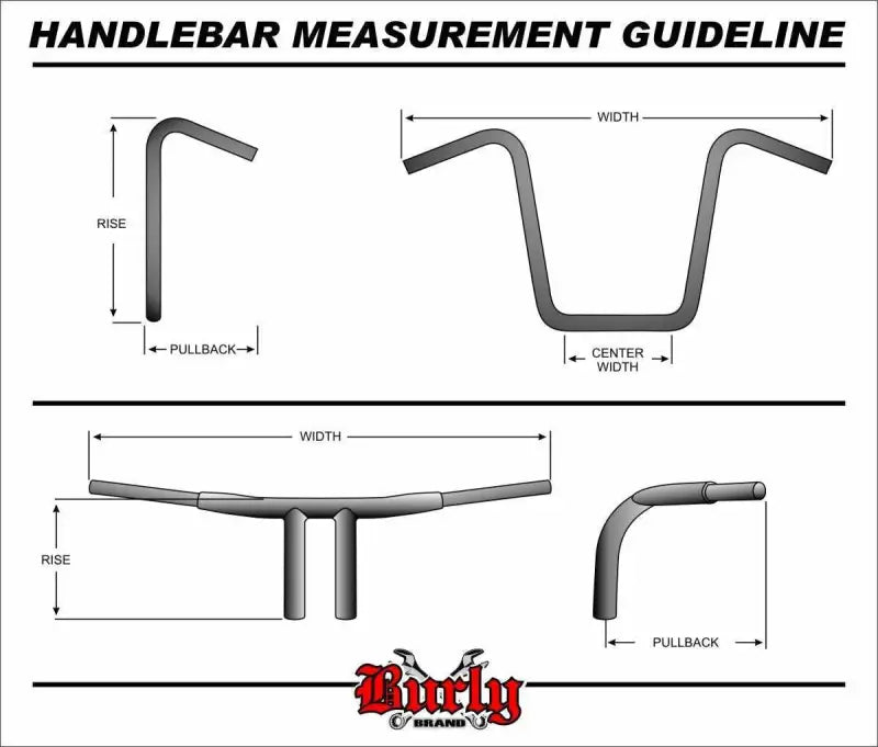 BURLY BRAND B12-1501B Gorilla 12" Apehangers 1.25" Black