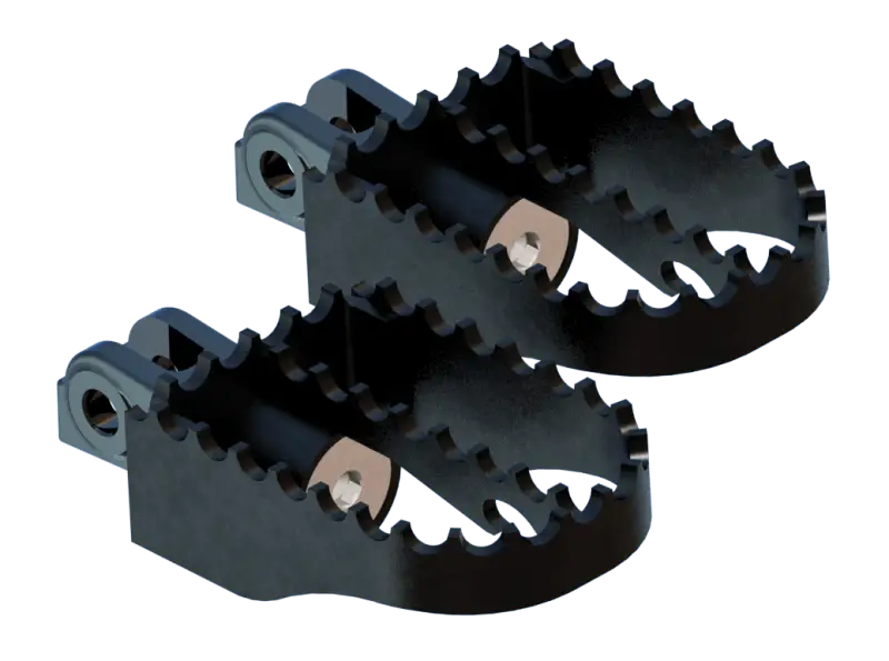 B13-1200B Burly Brand Mx Style Style Foot Pegs Rider Black - RV and Auto Parts