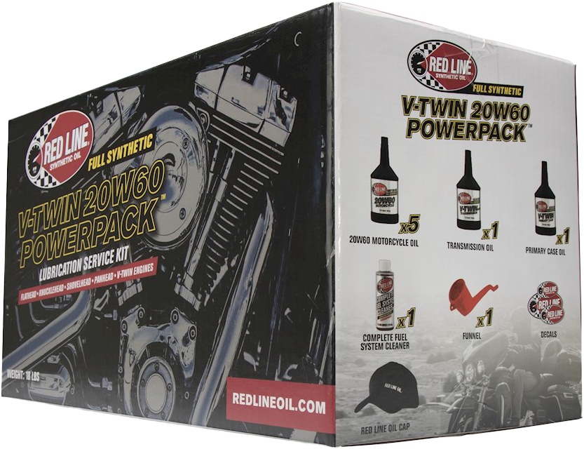 Red Line Powerpack Chemicals 90231 - Big Twin 20W60 HD Oil Change Kit