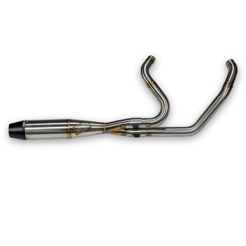 Sawicki Intmdtr M8 FLT Mid Exhaust 930-02604 - Black Brushed SS End Cap