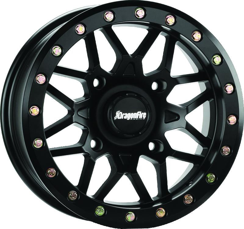 DragonFire Racing 523201 DragonFire Racing Typhon Wheel 15X10 4/137 5+5 +0 Machined Black - 523201