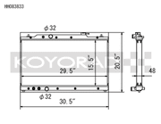 Koyo HH083833 Koyo 2022 Honda Civic 1.5L Turbo (MT and CVT) All Aluminum Radiator