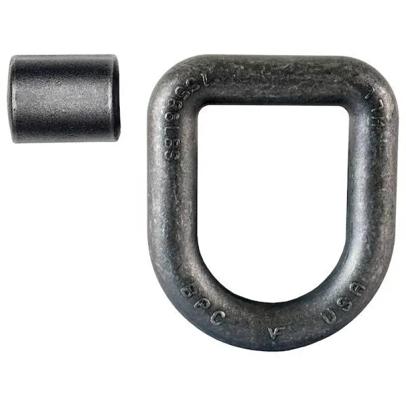 Metal D-ring with cylindrical sleeve from B50 Buyers Prod, 1 inch diameter