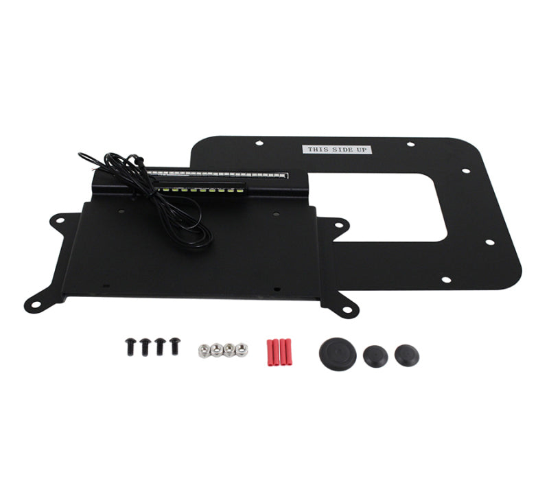 Kentrol 80703 Kentrol 07-18 Jeep Wrangler JK BackSide License Plate Mount with LEDs - Textured Black