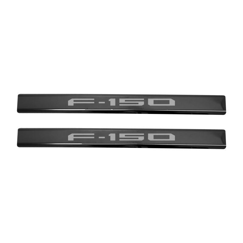 Putco 95145BPFD Putco 15-20 Ford F-150 - Regular Cab &amp; SuperCab w/ F-150 Etching (2pcs) Black Platinum Door Sill - 95145BPFD
