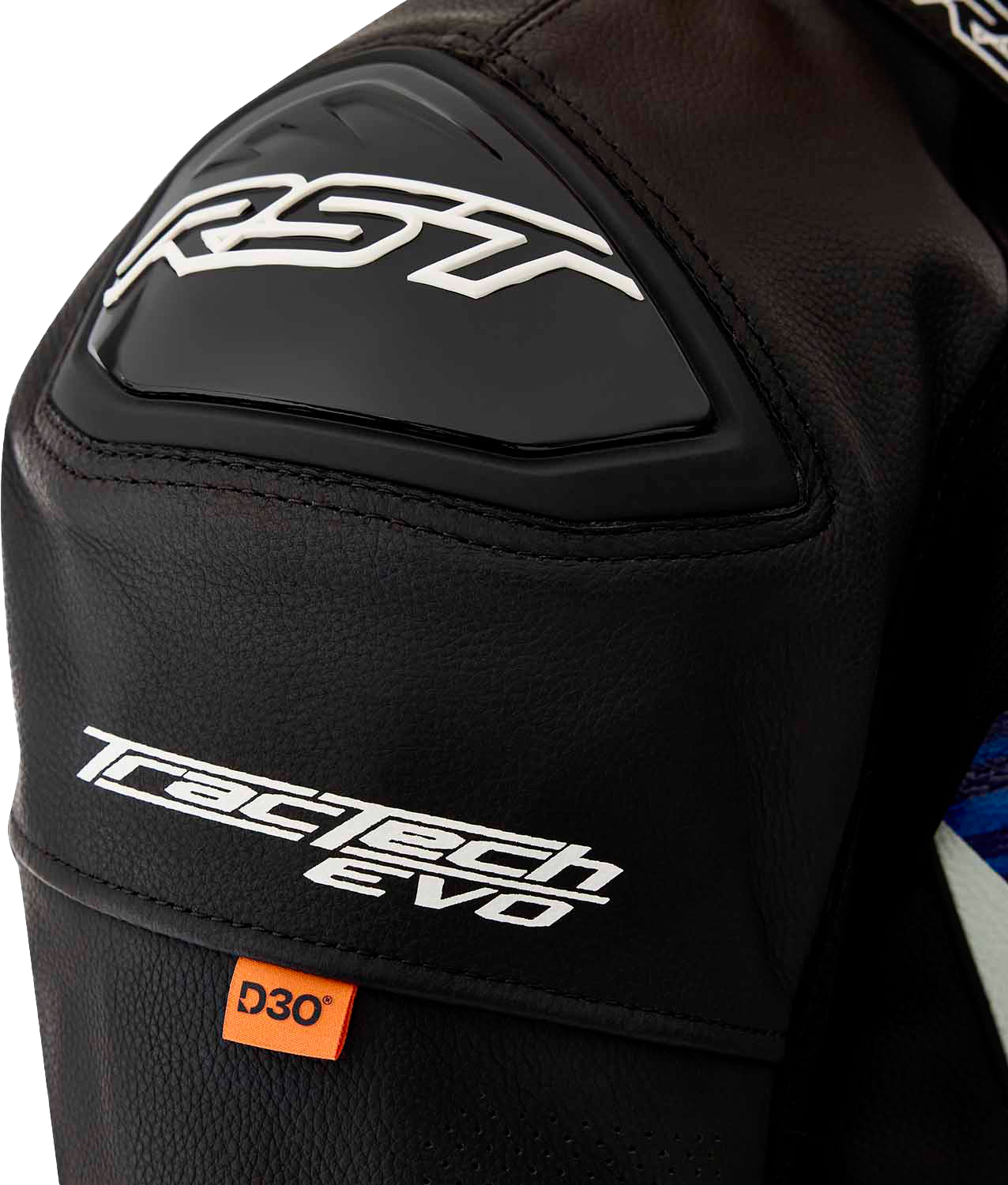 Tractech Evo D3o Jacket Blk/Blue Leather 3x