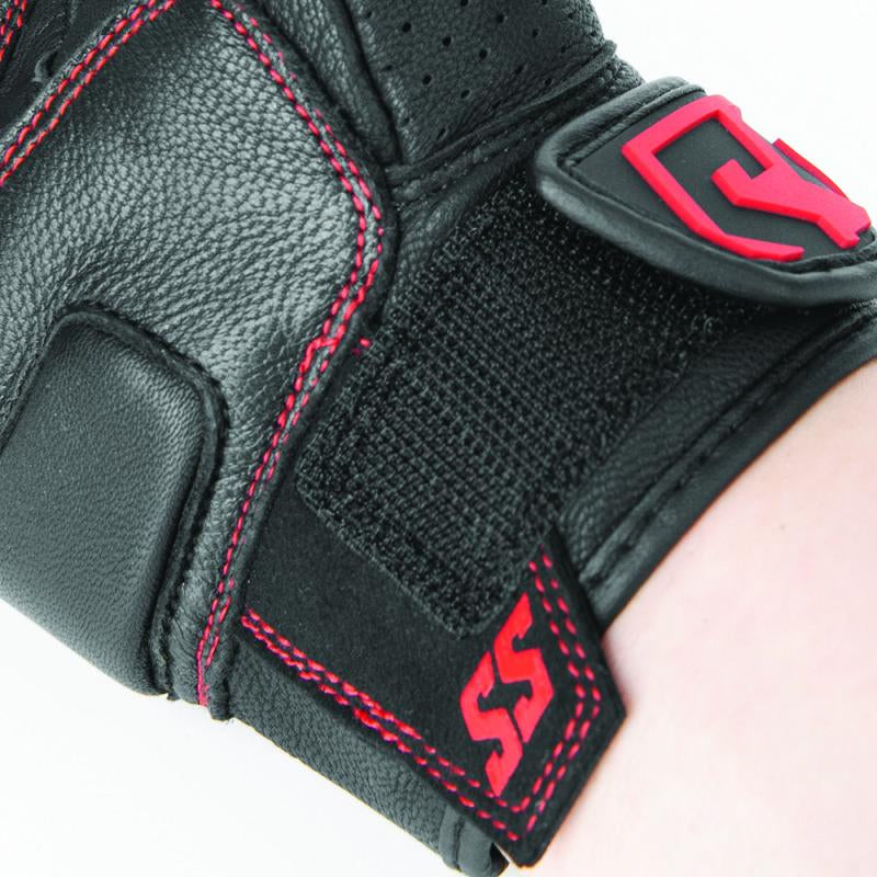 Speed and Strength 892320 Speed and Strength Twist of Fate Leather Gloves Black/Red - Small - 892320