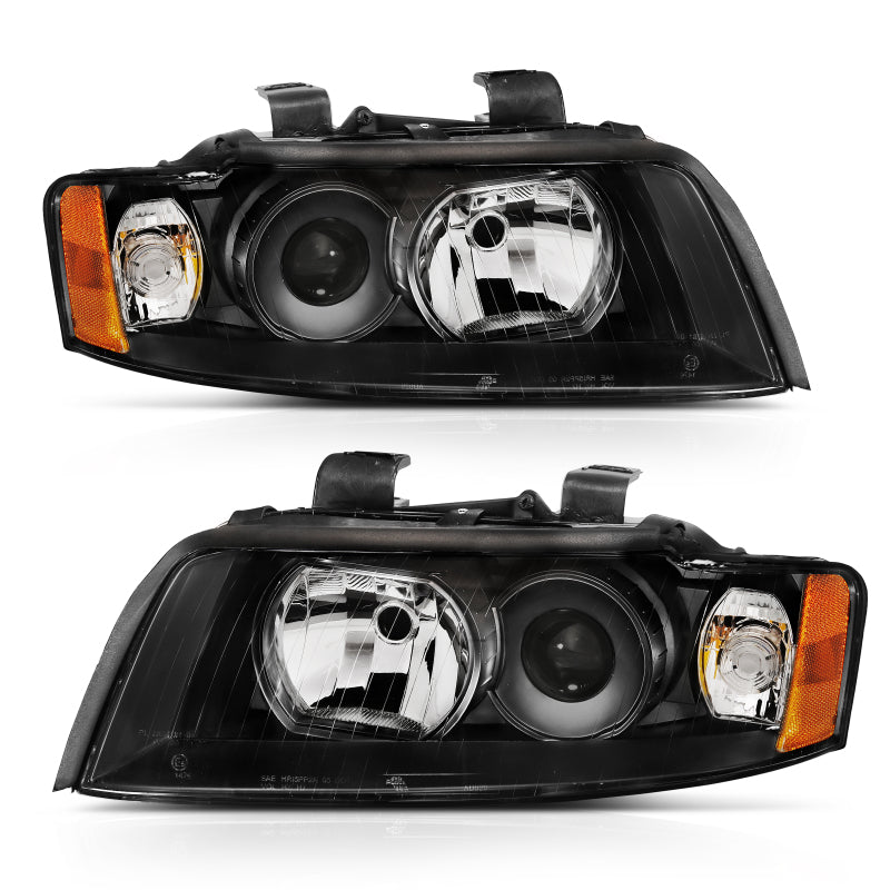 ANZO 121528 ANZO 2002-2005 Audi A4 Projector Headlight Black G2 (Halogen Type)