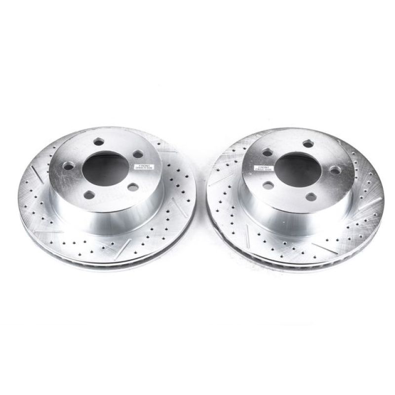 PowerStop AR8745XPR Power Stop 99-01 Jeep Cherokee Front Evolution Drilled & Slotted Rotors - Pair