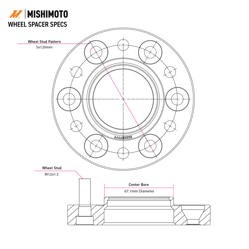 Mishimoto MMWS-007-200BK Mishimoto Wheel Spacers - 5x114.3 - 66.1 - 20 - M12 - Black