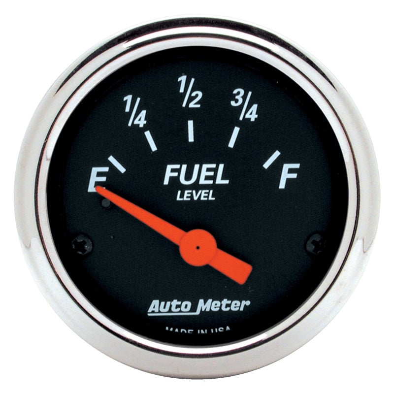 AutoMeter Gauge Fuel Level 2-1/16in. 0 Ohm(e) to 30 Ohm(f) Elec Designer Black - 1425