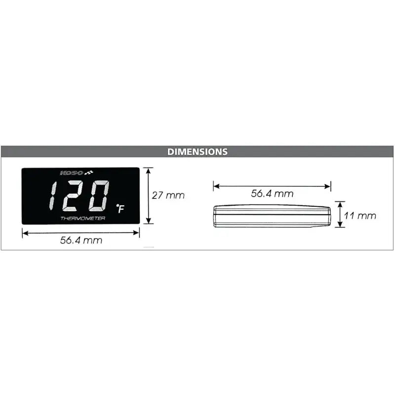 BA024B11 Super Slim Temperature Gauge Blue Display - Water