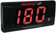 BA024R10 Super Slim Temperature Gauge with Red Display by Koso, features ultra-thin design, blue backlight, and includes water temp sensor.