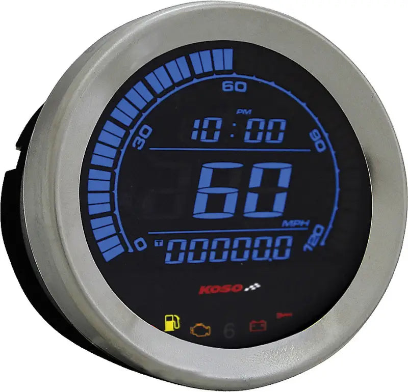 BA050905 Hd 02 Series Gauge Kit Silver Bezel Oil Temp - Digital Harley Cluster