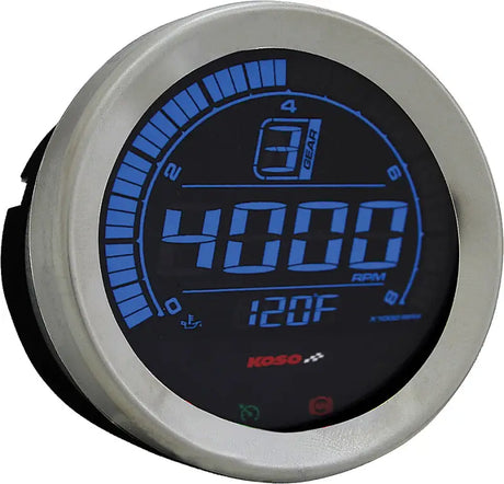 BA050905 Hd 02 Series Gauge Kit Silver Bezel Oil Temp - Digital Harley Cluster