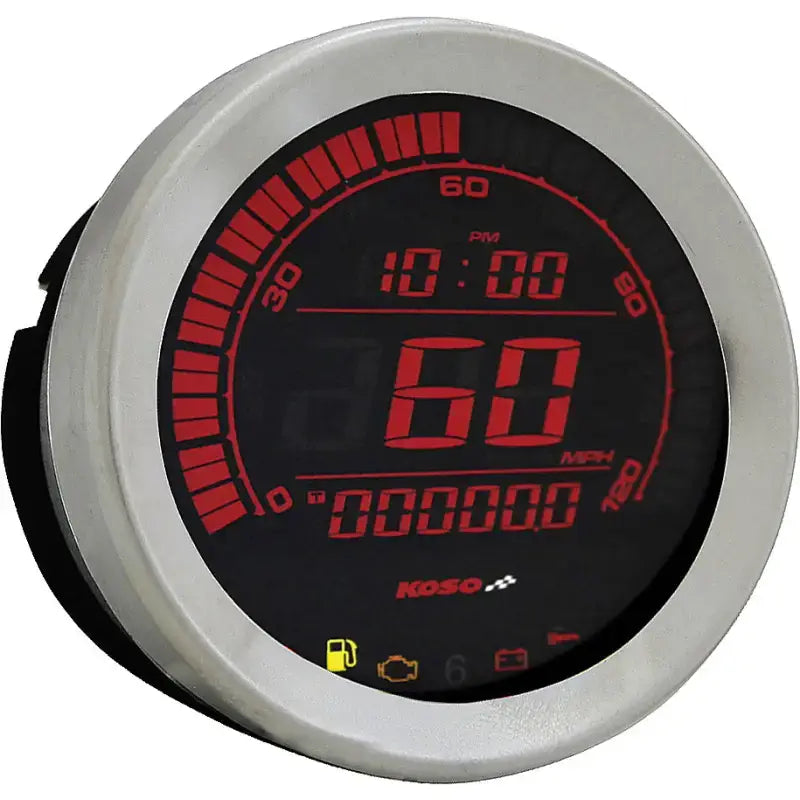 BA050905 Hd 02 Series Gauge Kit Silver Bezel Oil Temp - Digital Harley Cluster