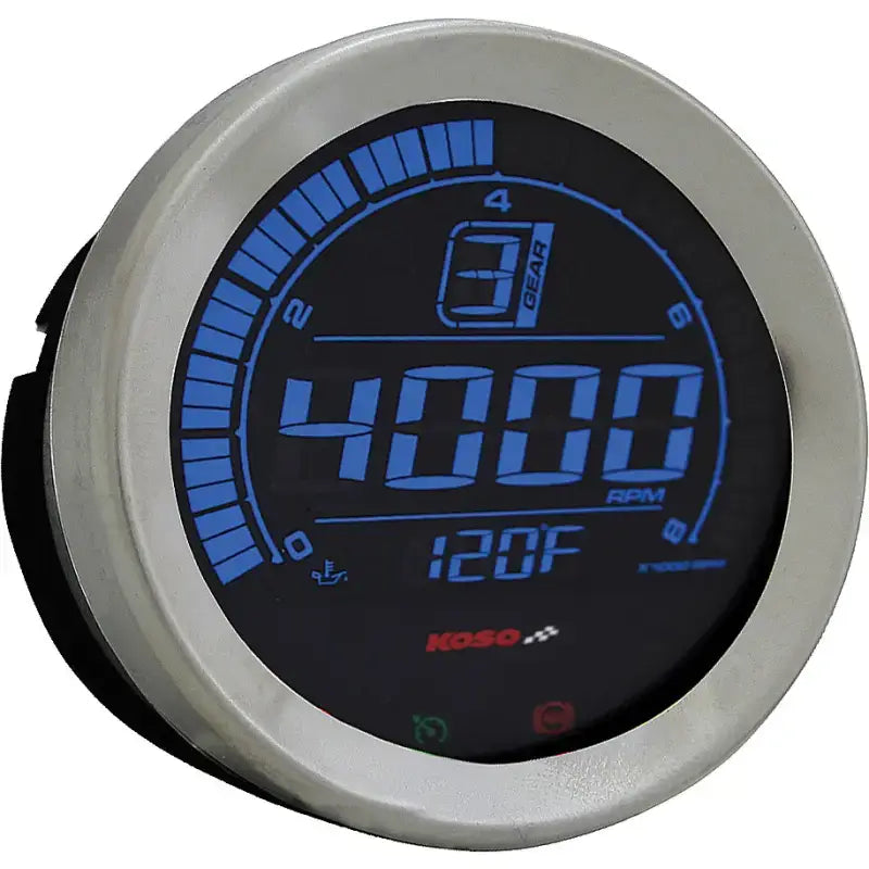 BA050905 Hd 02 Series Gauge Kit Silver Bezel Oil Temp - Digital Harley Cluster