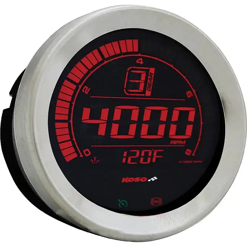 BA050905 Hd 02 Series Gauge Kit Silver Bezel Oil Temp - Digital Harley Cluster