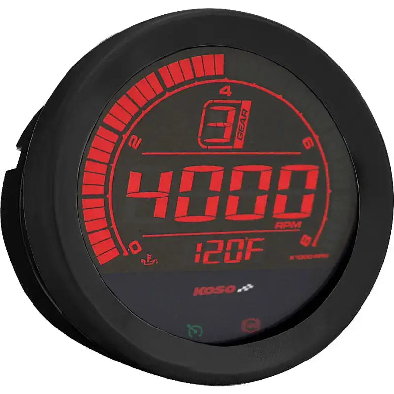 BA050907 Hd 02 Series Gauge Kit Black Bezel Oil Temp - Digital Harley Cluster