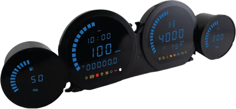 BA064911 Koso 4 Piece Blue Led Gauges `14-22 Flht Flhx Fltr - RV and Auto Parts