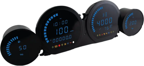 BA064911 Koso 4 Piece Blue Led Gauges `14-22 Flht Flhx Fltr - RV and Auto Parts