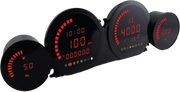 BA064921 Koso 4 Piece Red Led Gauges `14-22 Flht Flhx Fltr - RV and Auto Parts