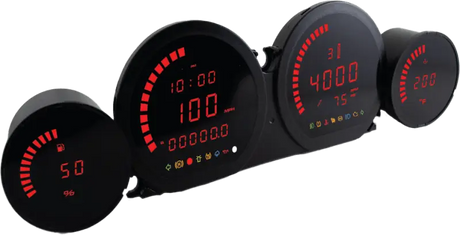 BA064921 Koso 4 Piece Red Led Gauges `14-22 Flht Flhx Fltr - RV and Auto Parts