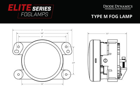 Diode Dynamics Elite Series Type M Fog Lamps - White (Pair) - DD5130P