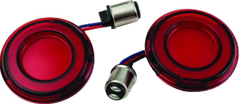 Kuryakyn 2906 Kuryakyn Tracer L.E.D. Rear Turn Signal Insert Red Light Red Lens 1157 - 2906