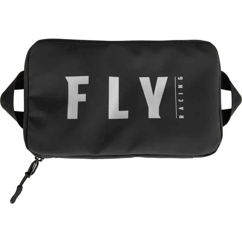 Black utility bag with zipper and side handles, perfect for rv parts & accessories