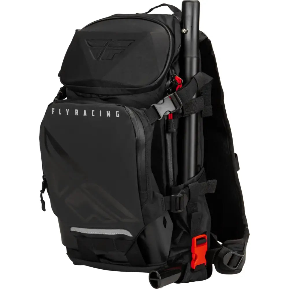 Black Backcountry Pack with shoulder straps and buckles, great for rv parts & accessories