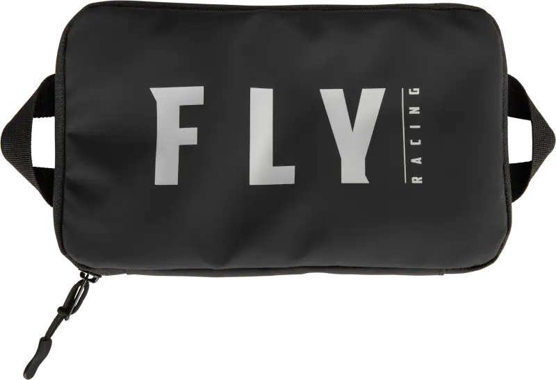 Black utility bag with zipper and side handles, perfect for rv parts & accessories