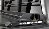 Black metal truck rack shown with BackRack 14-18 Silverado Sierra low profile tonneau hardware kit