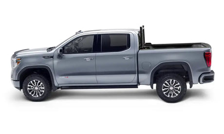 Silver crew cab pickup truck with BackRack safety rack frame for Colorado, Canyon, and Ranger