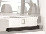 Aluminum diamond plate toolbox with BackRack Toolbox Brackets 21in pair for backrack toolbox