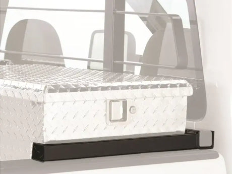 Aluminum diamond plate toolbox with BackRack Toolbox Brackets 21in pair for backrack toolbox