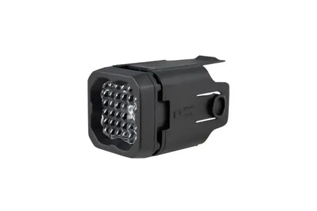 Backup Light 2 Inch Receiver Hitch Mount; Single; Clear Reverse Light/ Red Running Fourth Break Light; Black Aluminum