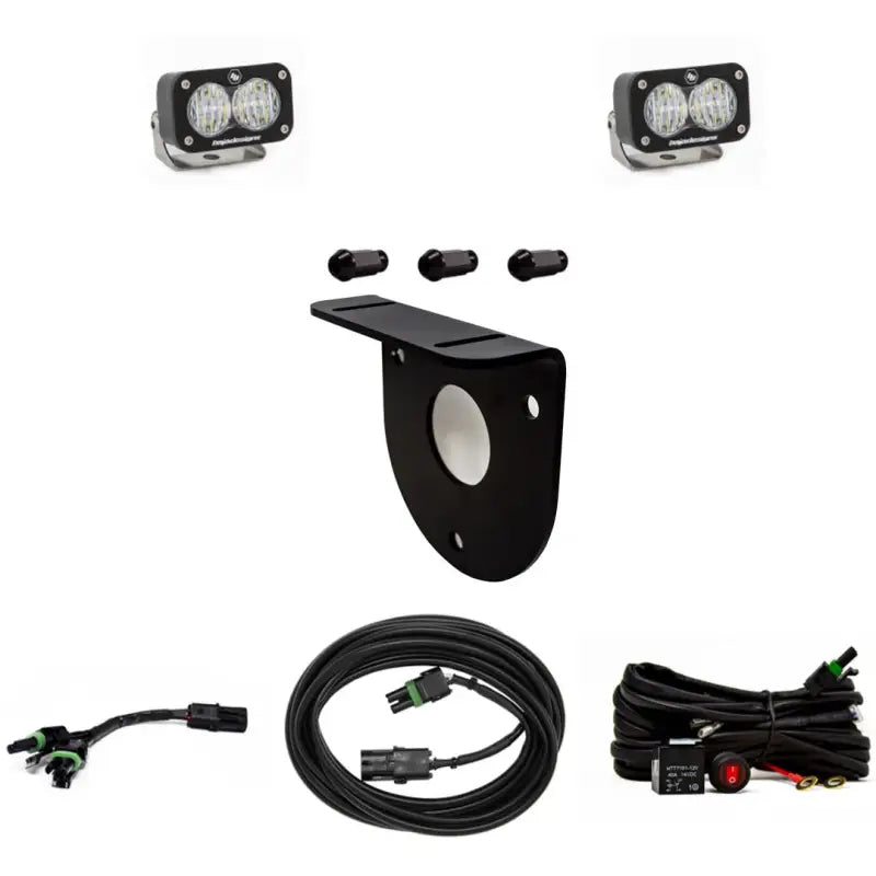 Backup Light - LED Spare Tire Carrier Mount; Set Of 2; Clear Lens; White Bulb; 3 Inch x 2 Black Rectangular Housing;