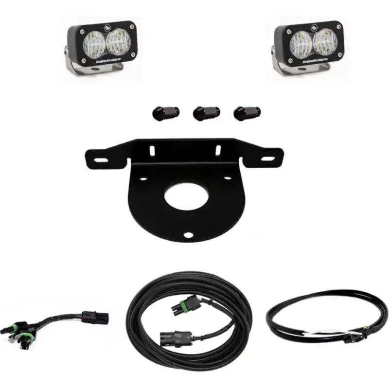 Backup Light - LED Spare Tire Carrier Mount; Set Of 2; Clear Lens; White Bulb; 3 Inch x 2 Black Rectangular Housing;