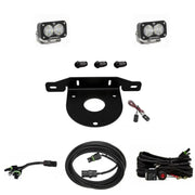 Keystone 447767UP Backup Light - LED Spare Tire Carrier Mount; Set Of 2; Clear Lens; White Bulb; 3 Inch x 2 Inch Black Rectangular Housing; 1130 Lumens; 12 Watt; 0.9 Amp; With Reverse Light Bracket/ Extensions/ 2-Pin Splitter/ Upfitter Harness