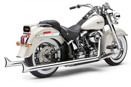 Bad Hombre True Dual Fishtails Chrome Softail 97 06 - COBRA