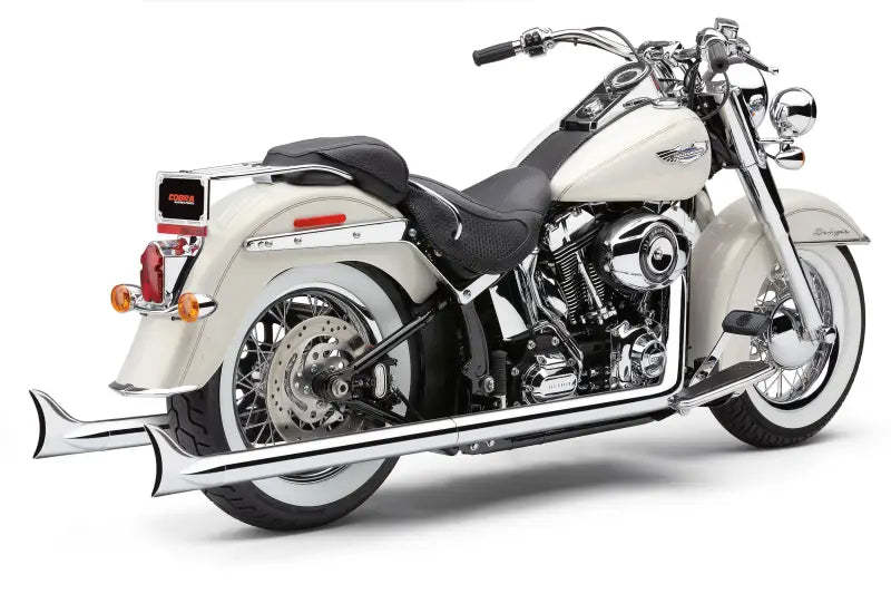 Bad Hombre True Dual Fishtails Chrome Softail 12 17 - COBRA